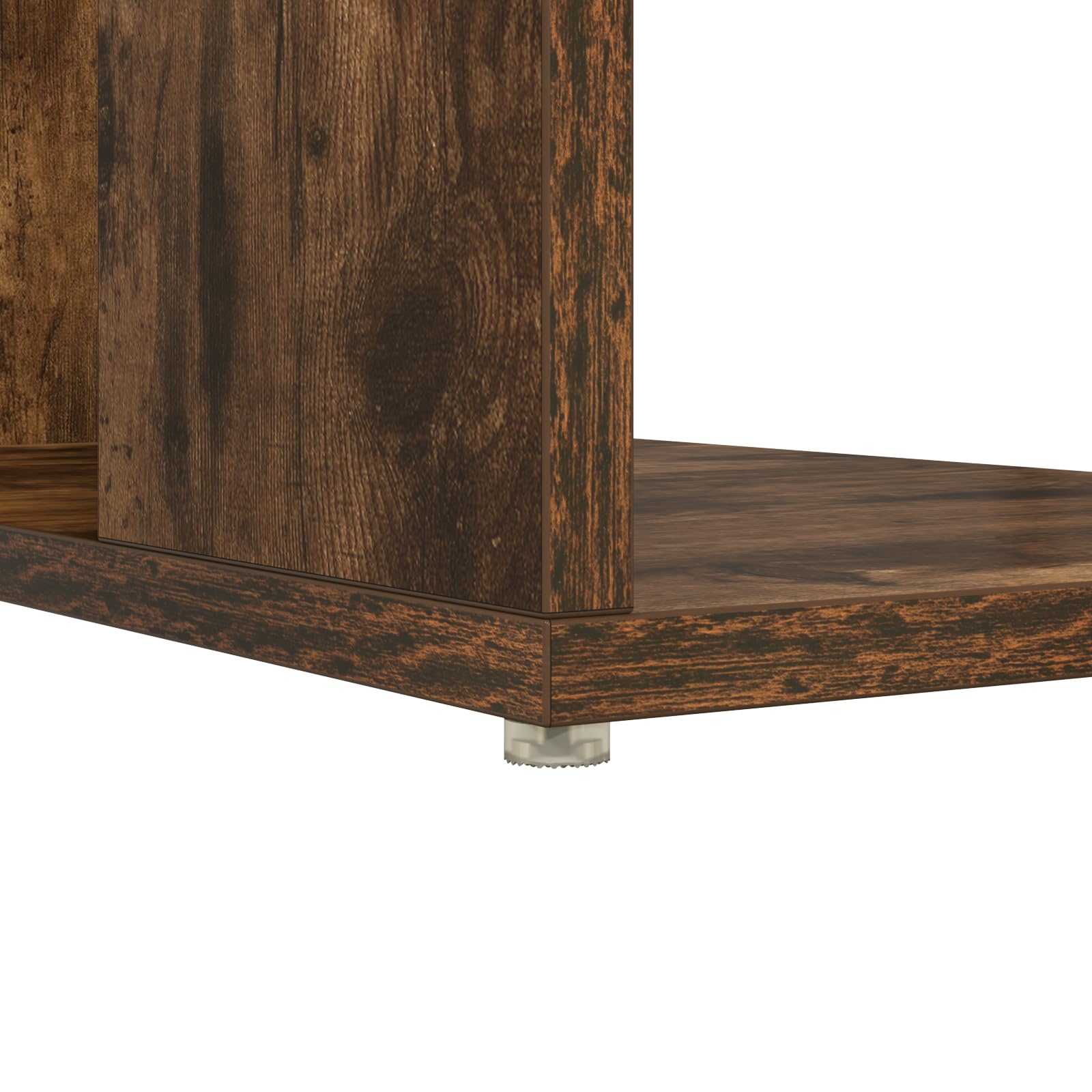 Scrivania da ufficio in legno massiccio di rovere affumicato, con ripiani, postazione di lavoro moderna per home office