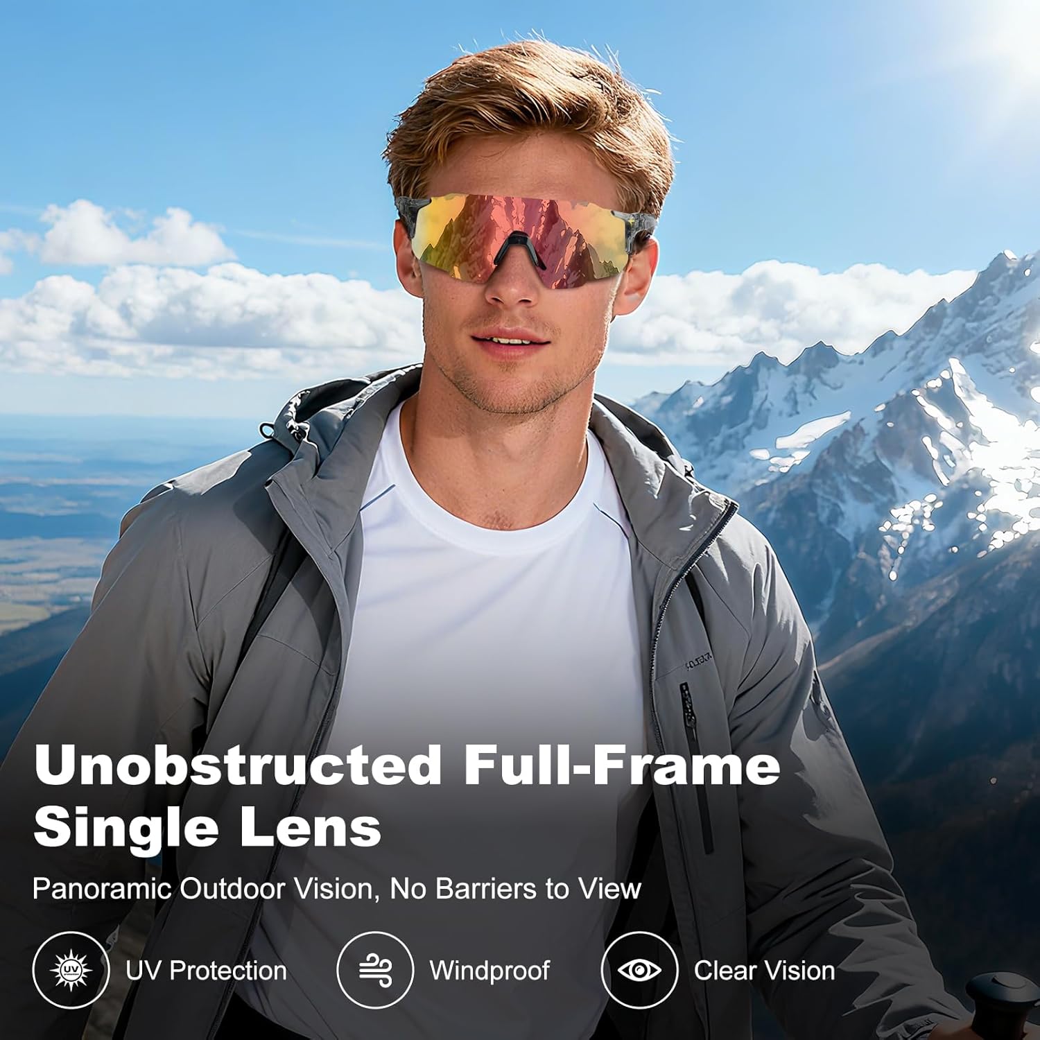 WGO&MJC Sports Sunglasses, TR90 Rimless Frame, 100% UV400 Protection, Ideal For Baseball, Cycling, Cricket, Golf, Running - Image 6