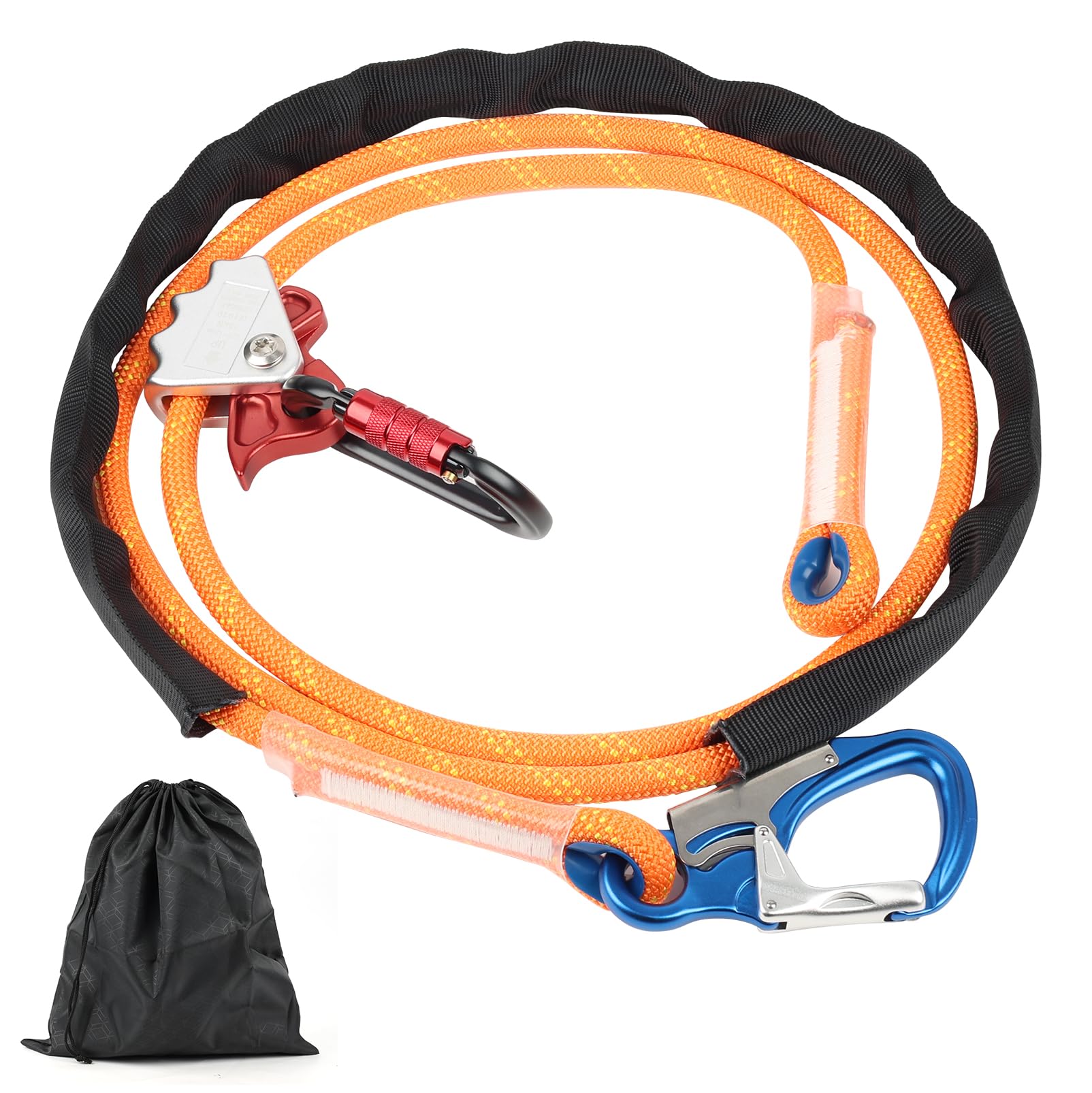 Kit Longe d’Élagage 3m 12mm, Longe de Positionnement Ajustable