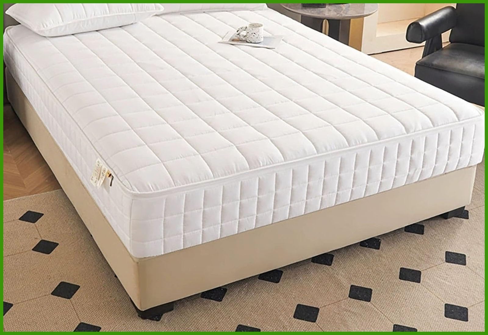 Coprimaterasso Singolo Matrimoniale Con Cerniera Copri Materasso 1 Una Piazza E Mezza,Fodera Per Materasso 120x190/160x190/120x200 Imbottito Personalizzabile Trapuntato(Bianco,160x190x20cm)