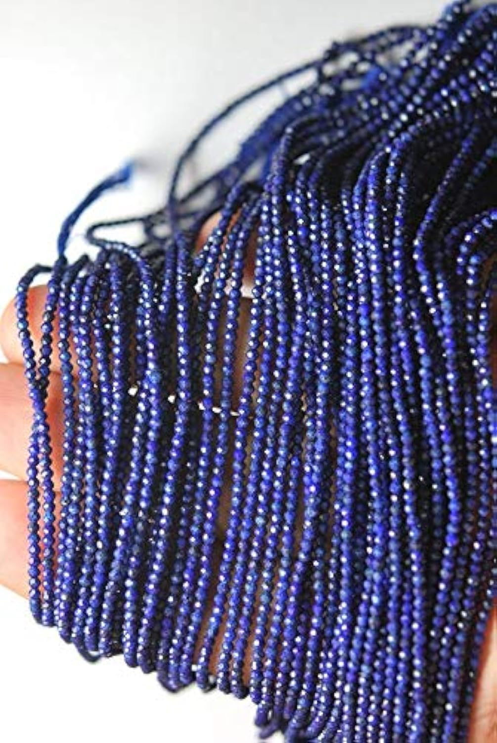 Lapis-lazuli perles rondelles 2,10mm fil long LKBEADS pour fabrication bijoux
