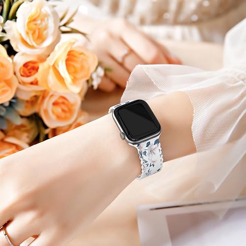 Miniatura 5 de Correa de encaje de flores compatible con Apple Watch Band de 1.575 pulgadas, 1.732 pulgadas, 1.614 pulgadas, 1.772 pulgadas, 1.496 pulgadas, 1.654