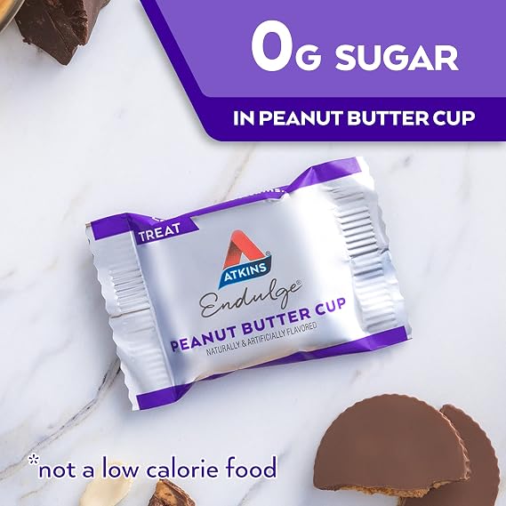 Atkins Endulge Peanut Butter Cups, Dessert Favorite, Low Carb, 0g Sugar, 60 Count