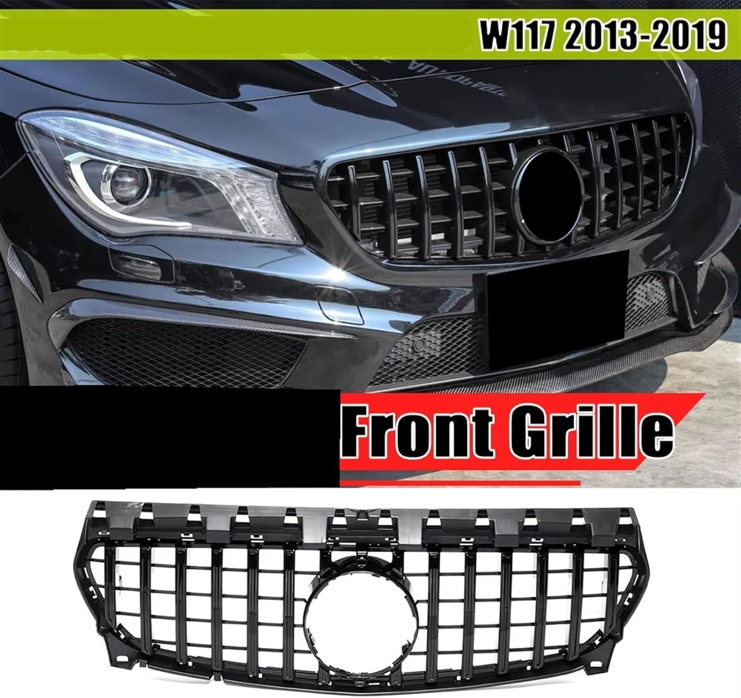 ベンツ CLAクラス W117　2013-2016前期　フロントグリル ガーニッシュ シルバー フロントグリル ラジエターグリル AMG スタイルグリル用 CLA クラス W117 C117 X117