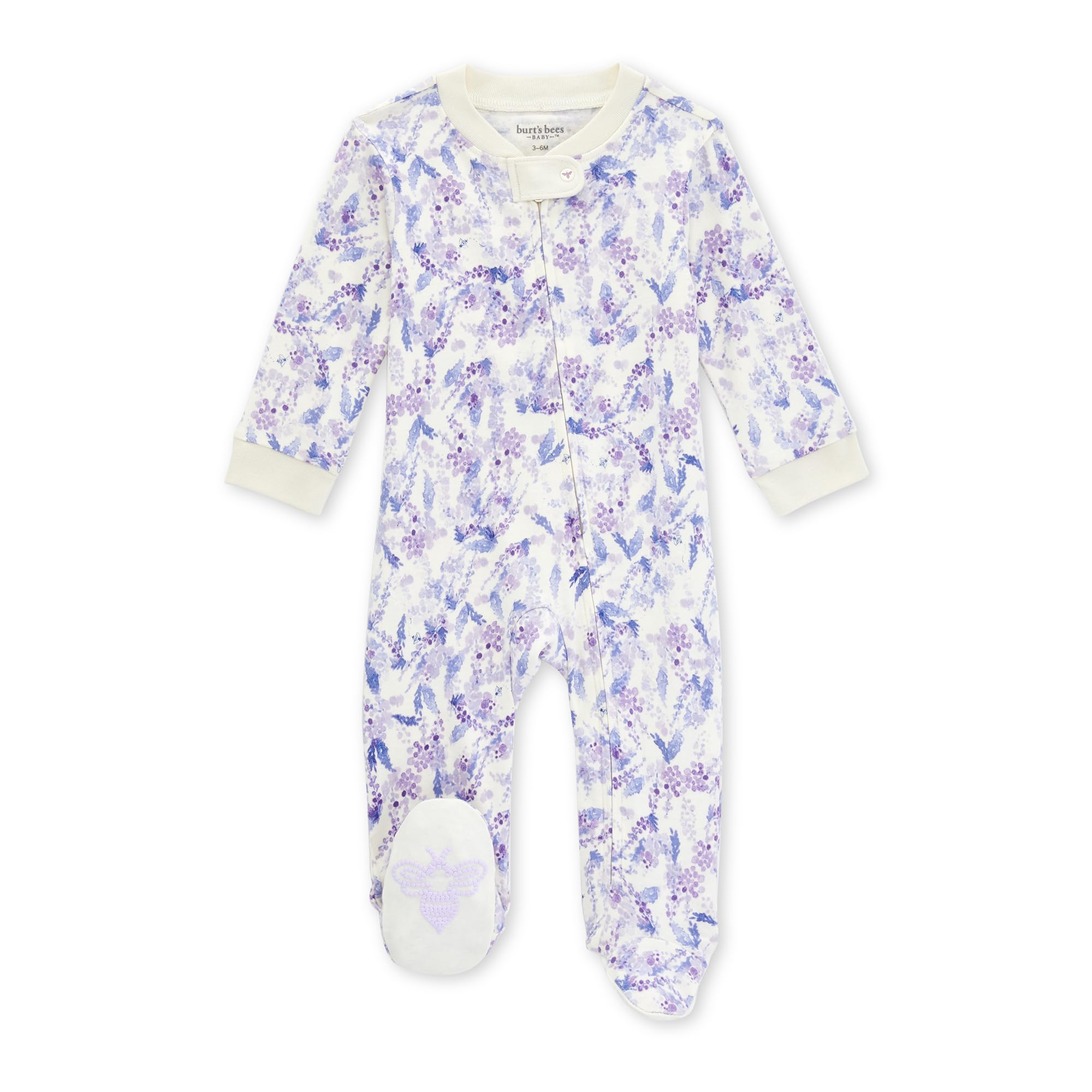 Burt's Bees BabyBaby Girls' Sleep and Play Pajamas, 100% Organic Cotton One-Piece Romper Jumpsuit Zip Front Pjs