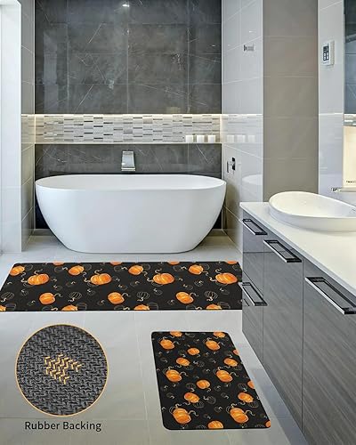 Miniatura 9 de Fall Autumn Pumpkin Bath Mat for Tub,Non Slip Bathroom Floor Runner Rug Quick Dry & Absorbent Diatomaceous Earth Shower Sink Kitchen Washable