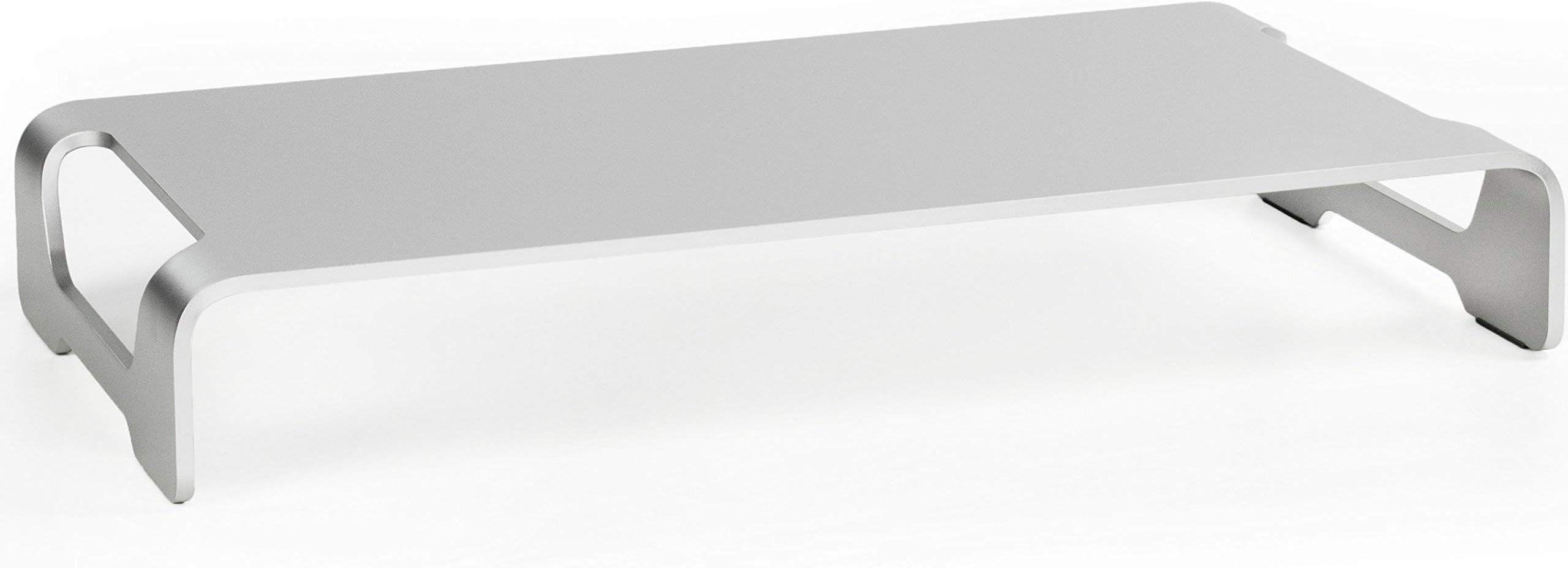 VIVO Silver Aluminum 16 inch Wide Monitor Riser, Ergonomic Desktop Stand, Modern Tabletop Organizer STAND-V000H