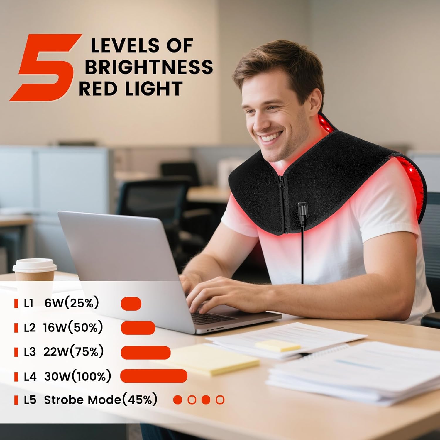 Viconor Red Light Therapy for Neck and Shoulder, Red Light Therapy for Body at Indoor, Pain Relief, 194 LEDs, 660nm & 850nm, 30W High Power - Image 4