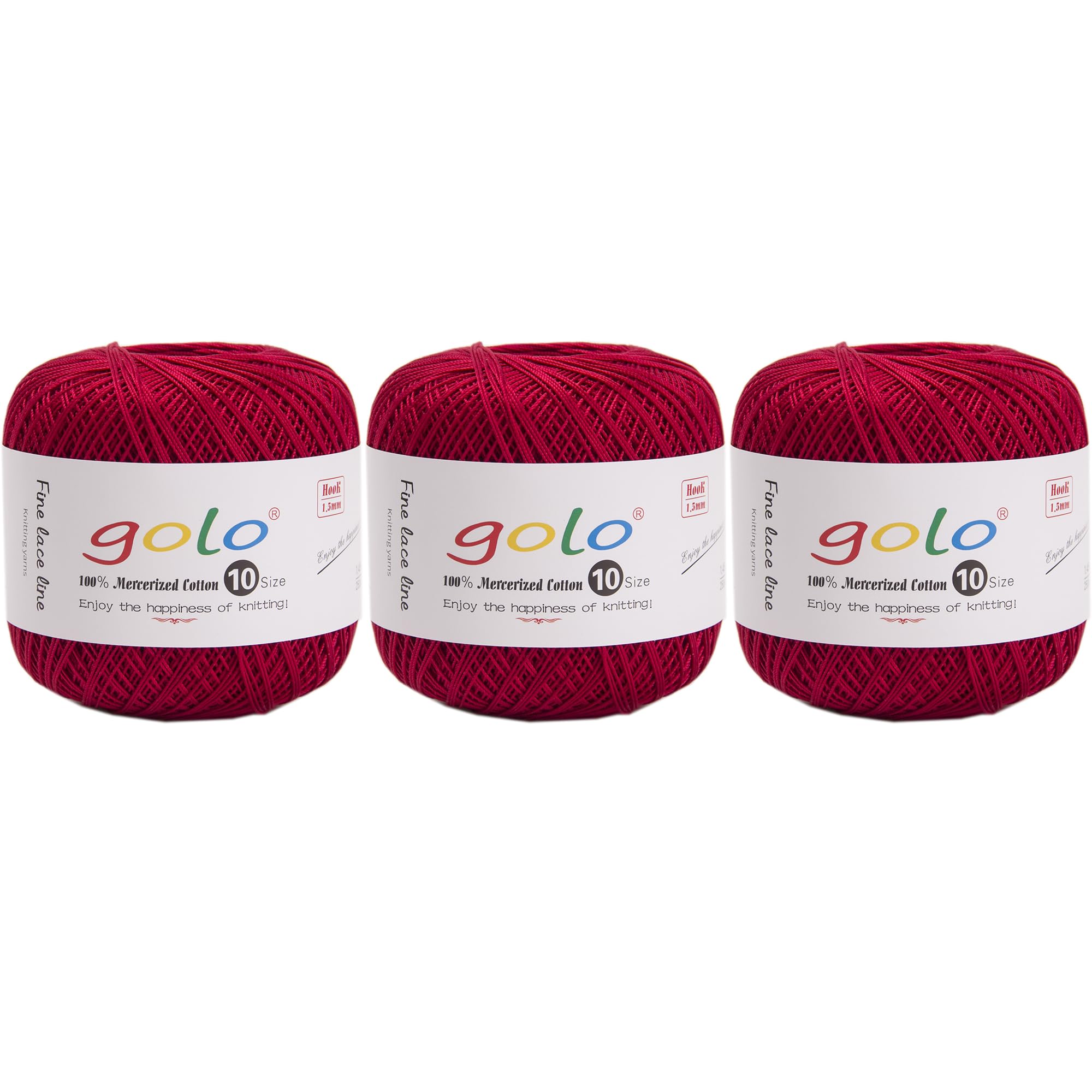 golo 3 Balls Crochet Thread Size 10 Crochet Yarn for Hand Knitting 192 โ image 1