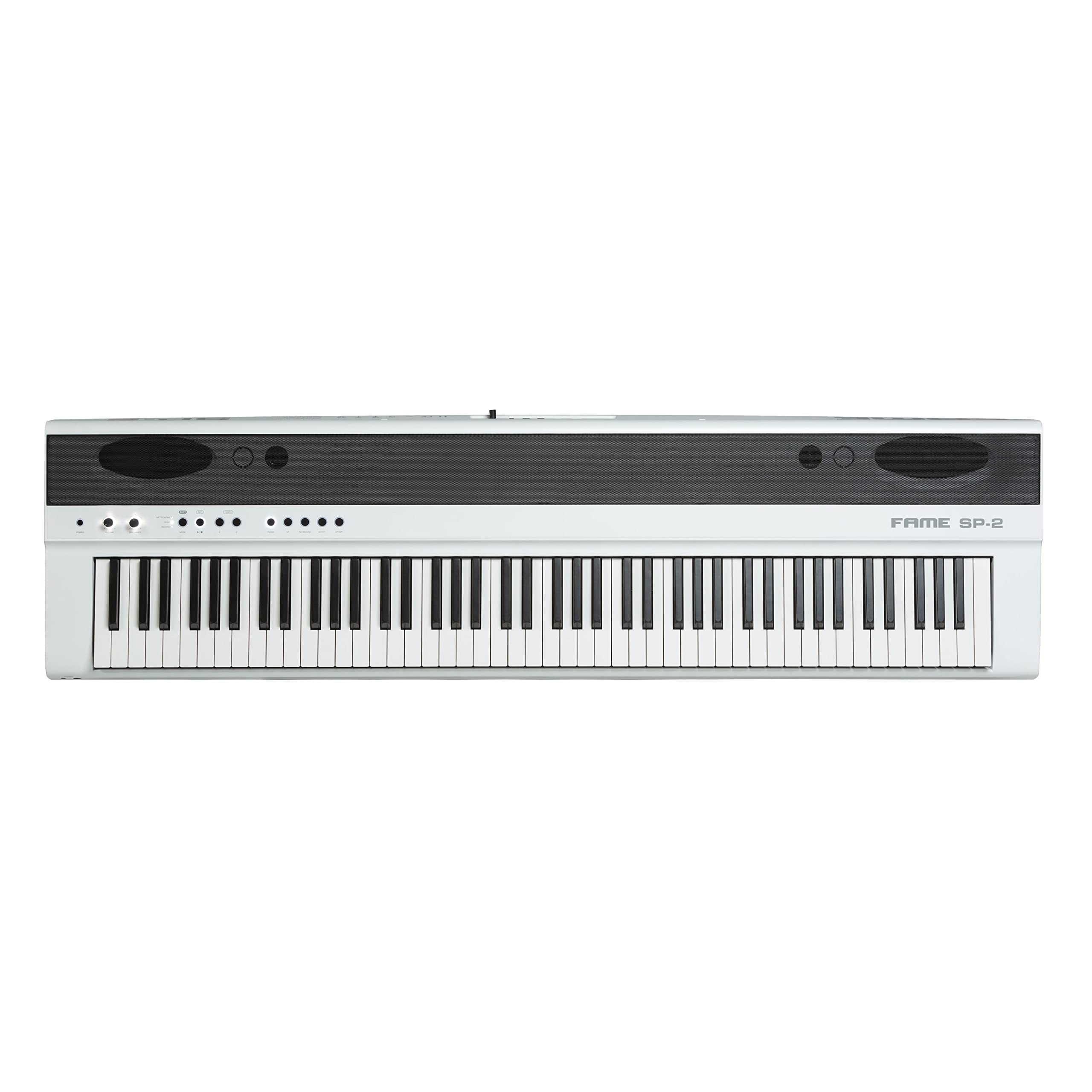 Fame SP-2 BW Stagepiano, 88 Tasten Hammermechanik, 192 Stimmen, 2x 20 Watt Stereo Lautsprecher, 25 Sounds, 50 Begleitrhythmen