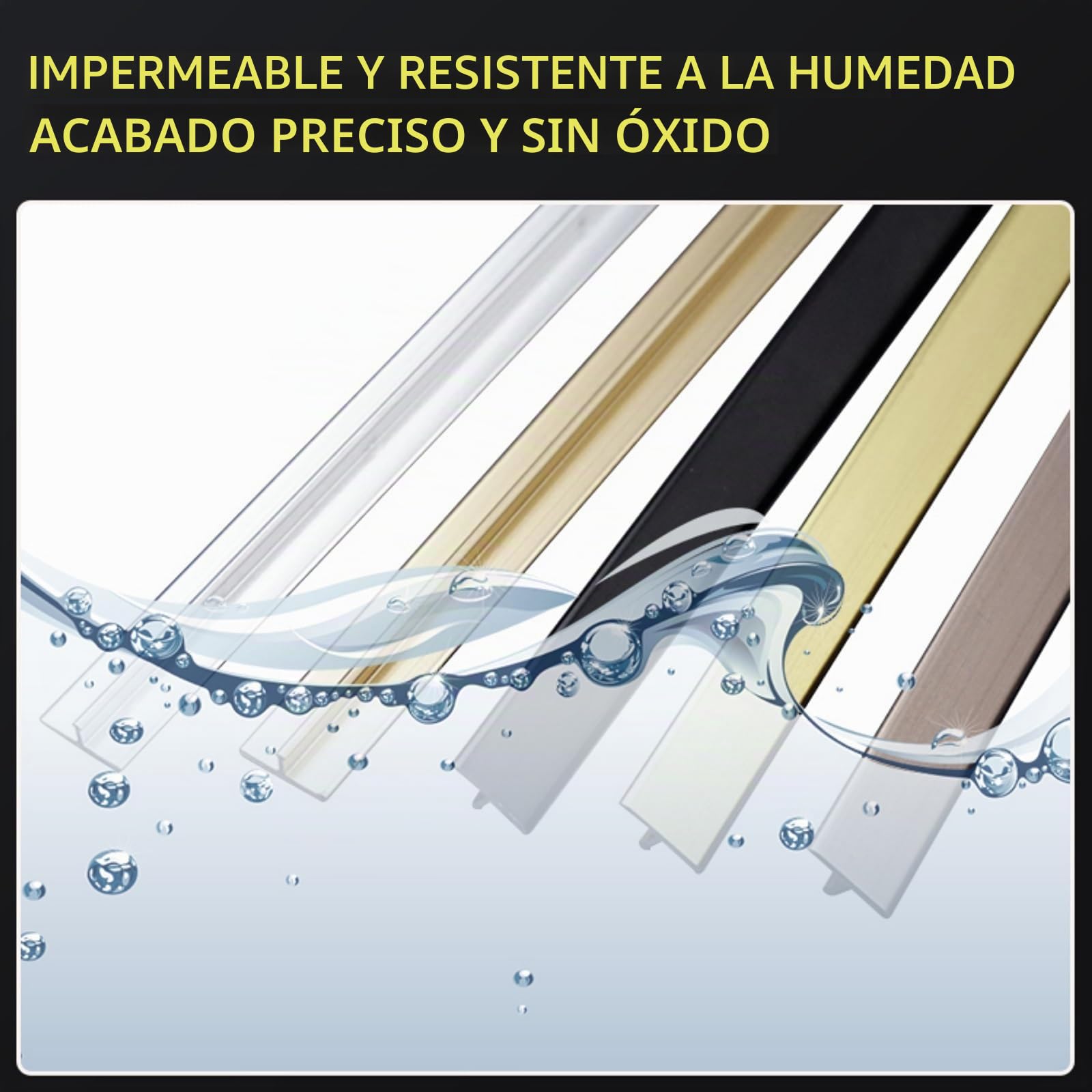 3 Piezas De Tira De Transición Para Piso De Madera, Perfil En T De 90cm, Ángulo Ajustable, Kit De Moldura Para Borde De Puertas Y Suelos, Fácil Instalación, Perfil De Aluminio(Gold,Breite 6mm)