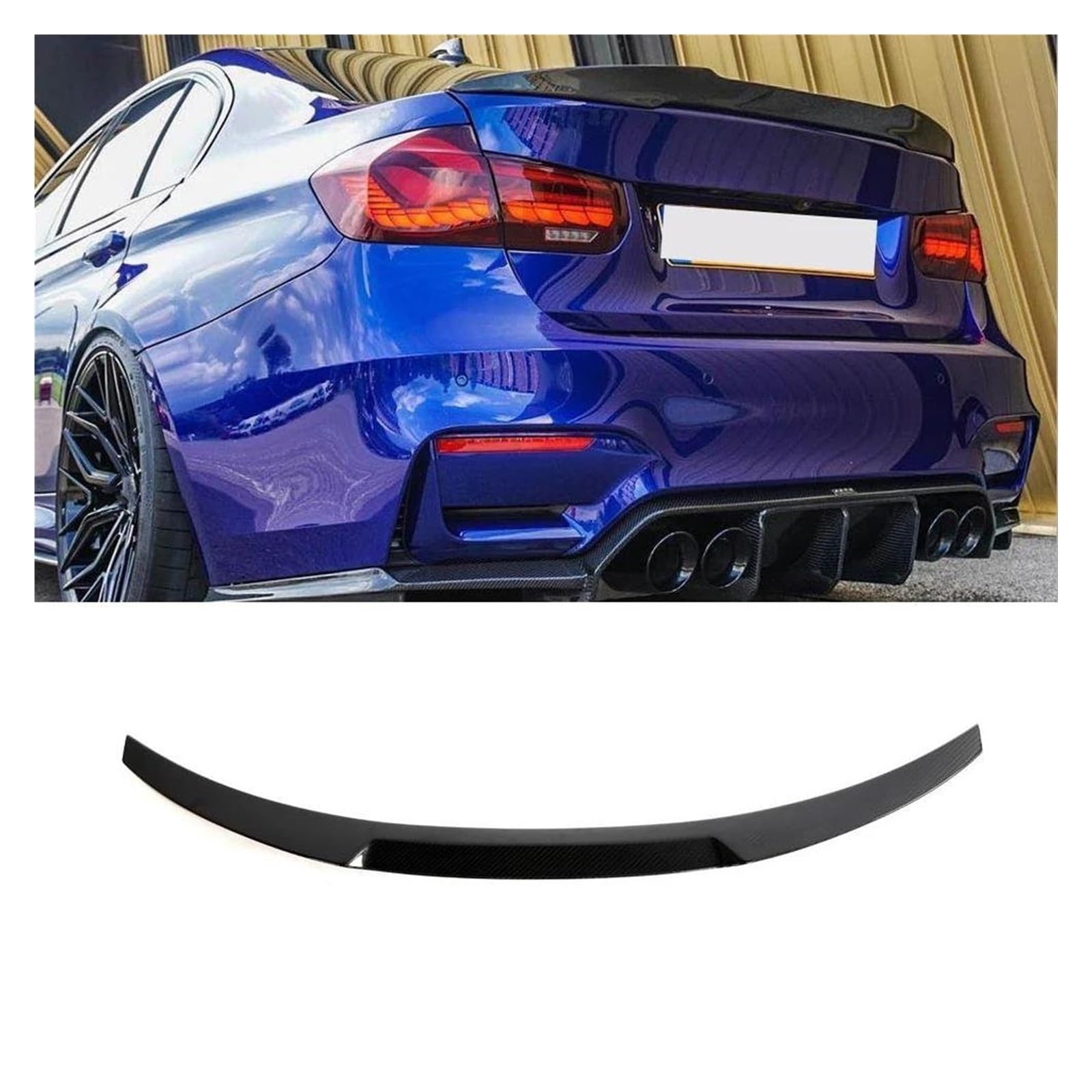 Becquet arrière carbone sec BMW F30 F80 M3 pour corriger l'appui de coffre