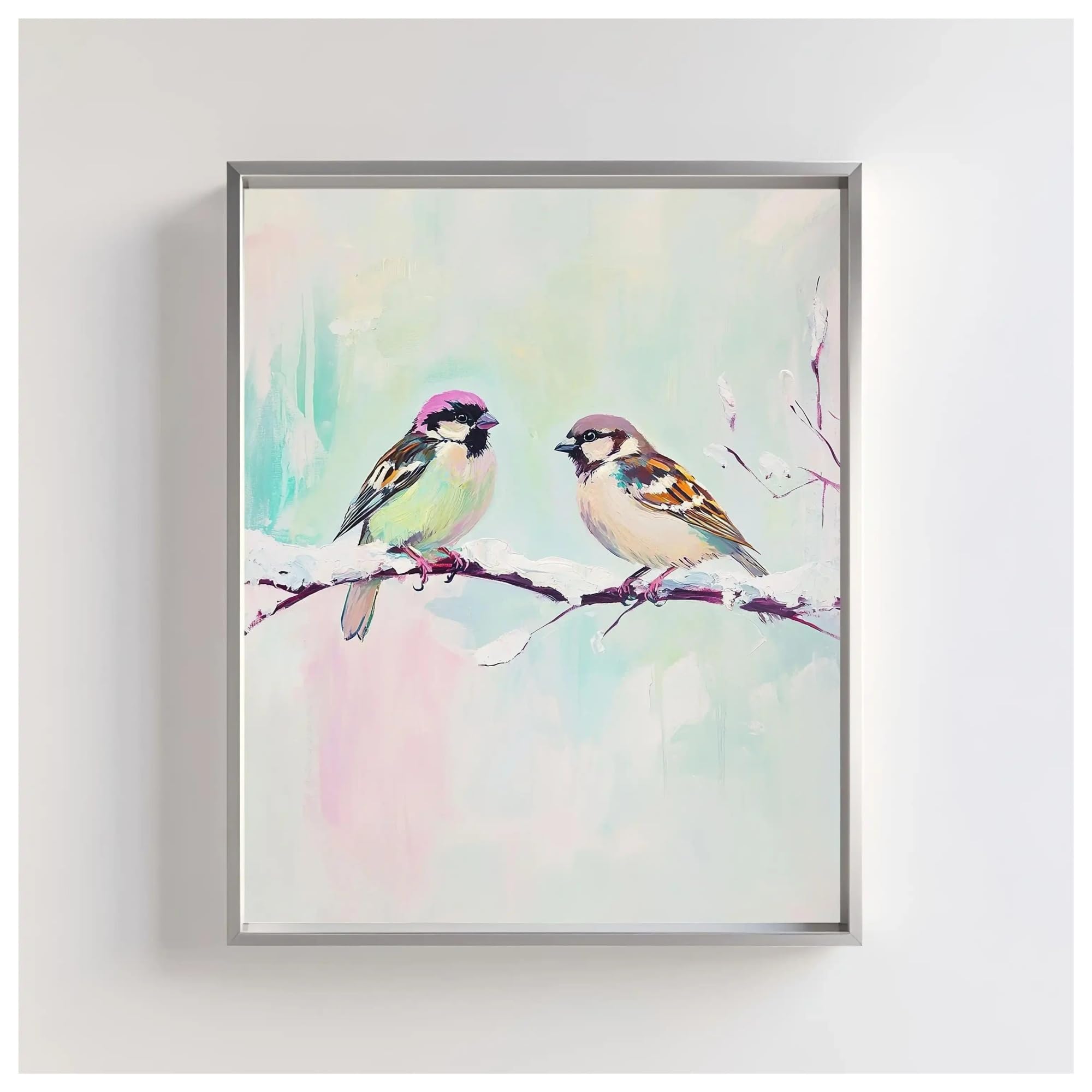 Wall Art Canvas Prints Colorful Pastel Fantasy Animal Poster Minimalist Unicorn Butterfly Swan Dog Canvas Painting Wall Art For Nursery Room Home Decor(F,50x70cm)