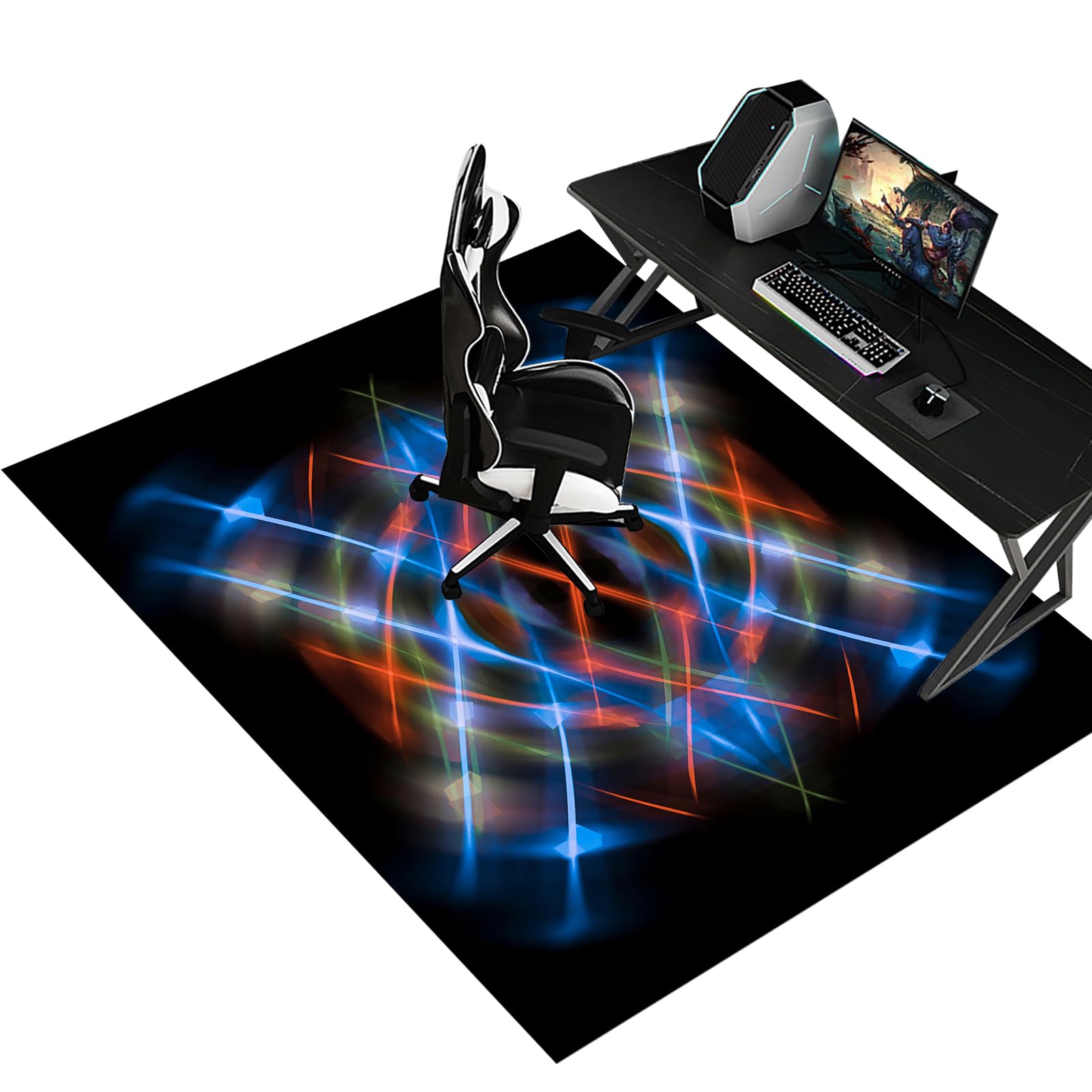 Durable Office Desk Chair Protector | Non-slip Rectangle Desk Chair Mat | Multi-Purpose for Hardwood Floors Tile Laminate - 140 x 160 cm