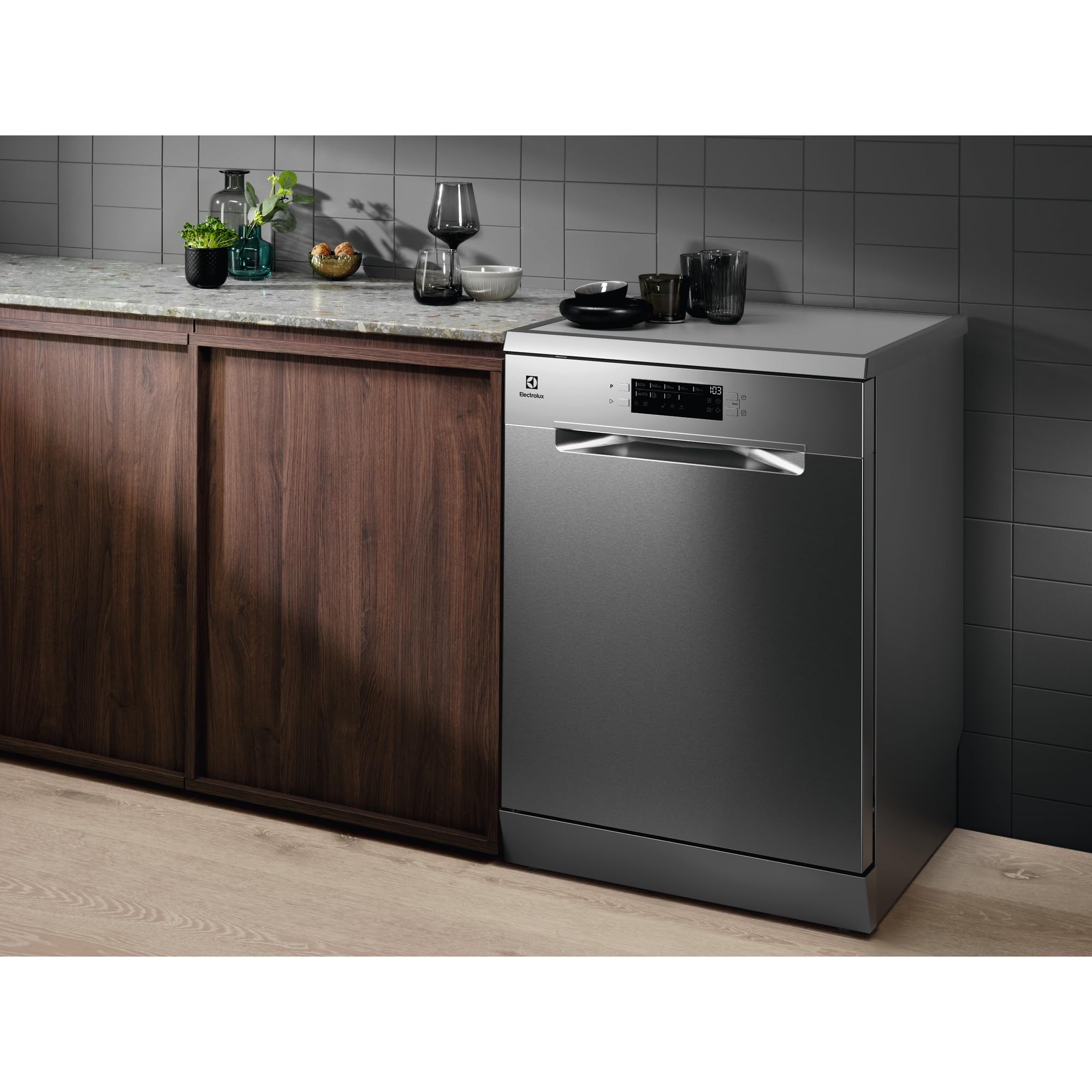 Electrolux Lavastoviglie ESA47300SX, 60 Cm, 14 Coperti, Tecnologia AirDry 300, Lavaggio Rapido, AutoSense, Cestello QuickLift, Programma MachineCare, dB 46, Grigio, Classe D