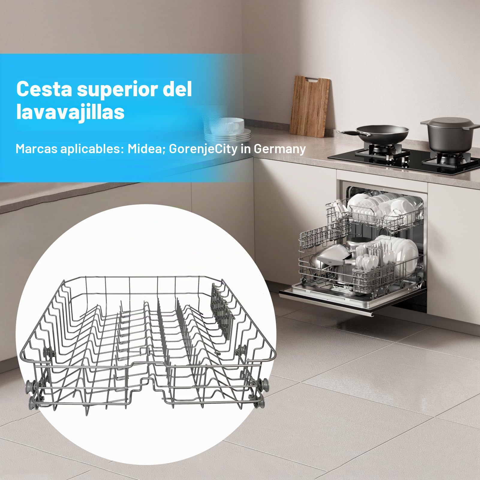 2025 Upgraded D.I.Accessa Lavavajillas Superior Montaje Montaje Repuesto para Lavavajillas Midea Gorenje Samsung