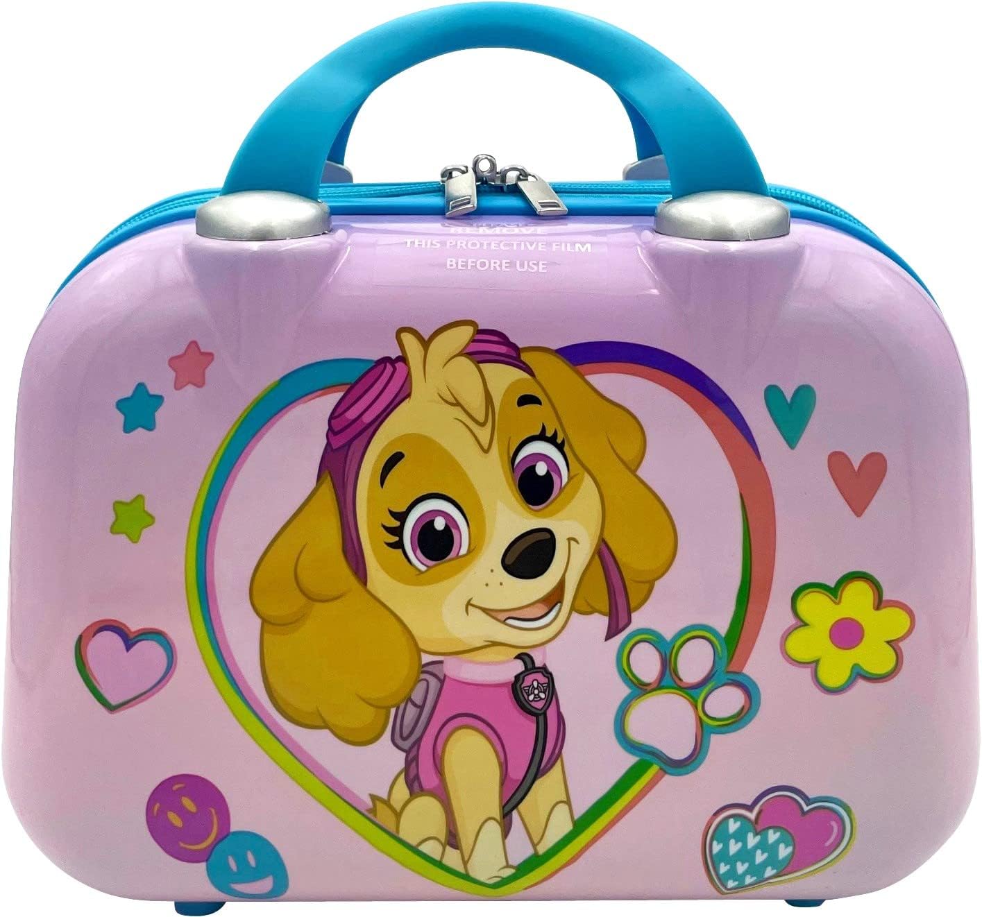 Fast Forward Kid’s Licensed Hard-Side 20” Spinner Luggage Carry-On Suitcase and Beauty Case Set (Paw Patrol- Girl)