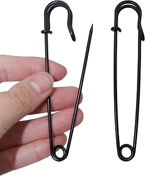 10pcs Black Safety Pins Extra Large 100mm x 20mm Heavy Duty Safety Pins for Blankets, Skirts, Kilts, Knitted Fabric,Crafts