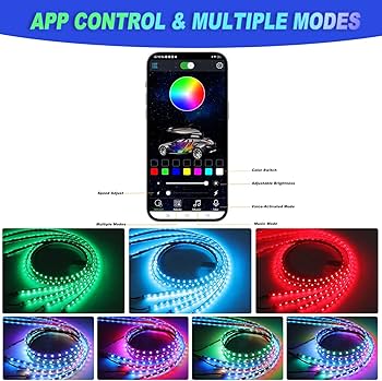 Kairiyard Auto Unterbodenbeleuchtung - RGB LED Streifen Mit App Steuerung