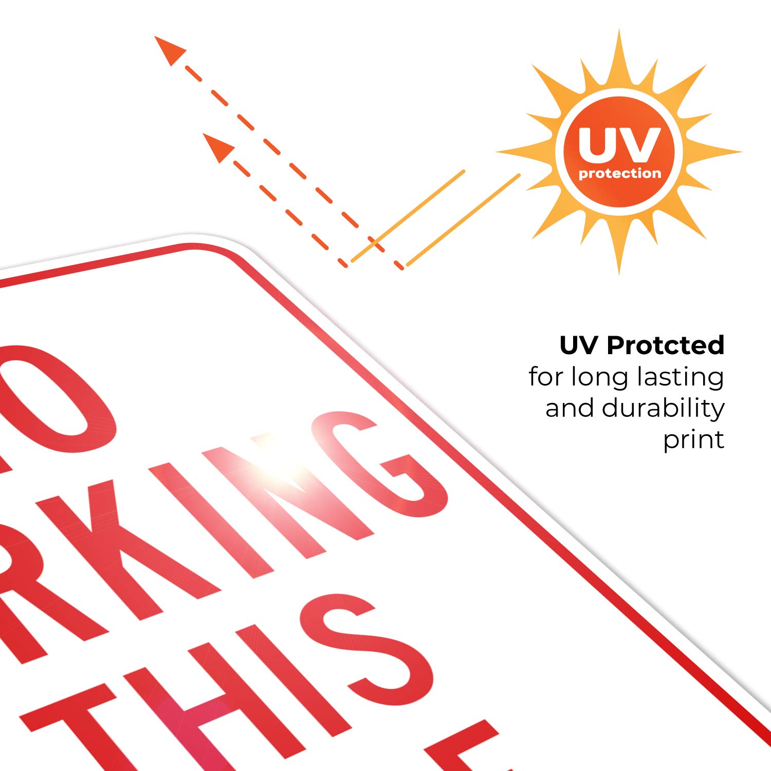 No Parking This Side Sign, 18x24 Inches, Rust Free .063 Aluminum, Fade Resistant, Easy Mounting, Indoor/Outdoor Use, Made in USA