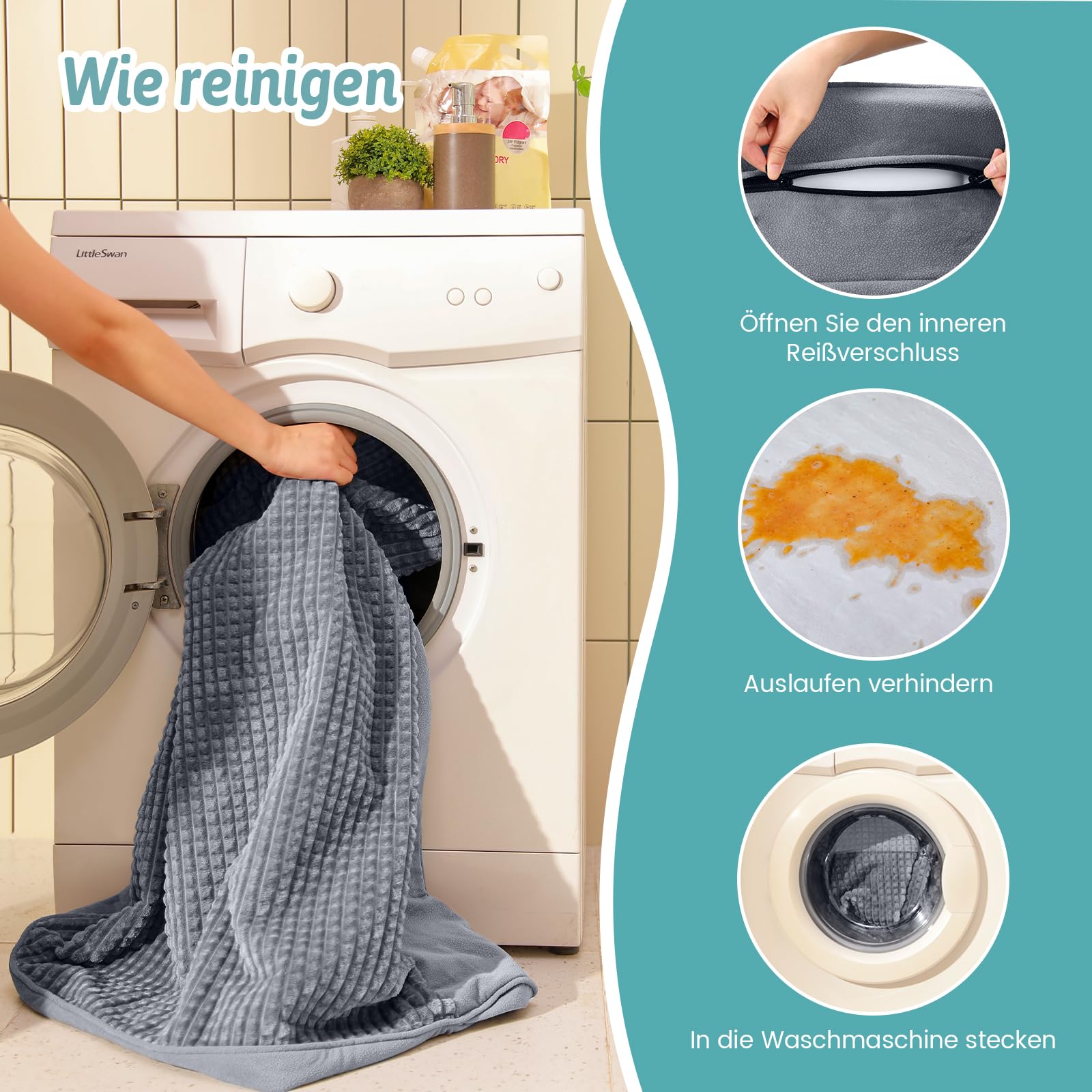 COZY KISS Ortho Hundesofa L,stützend,wasserdicht,rutschfest,Grau-U | abnehmbar und wasserfest