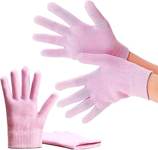 زوج واحد من جوانتي الاصابع الناعمة المرطبة للايدي الجافة والخشنة والمتشققة، جوانتيات سيليكون قابلة لاعادة الاستخدام، للسبا والتبييض والترطيب