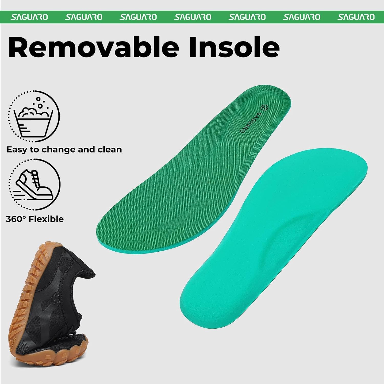 SAGUARO Barefoot Shoes for Men & Women | Wide Toe Box Zero-Drop Minimalist Trail Running Hiking Shoe