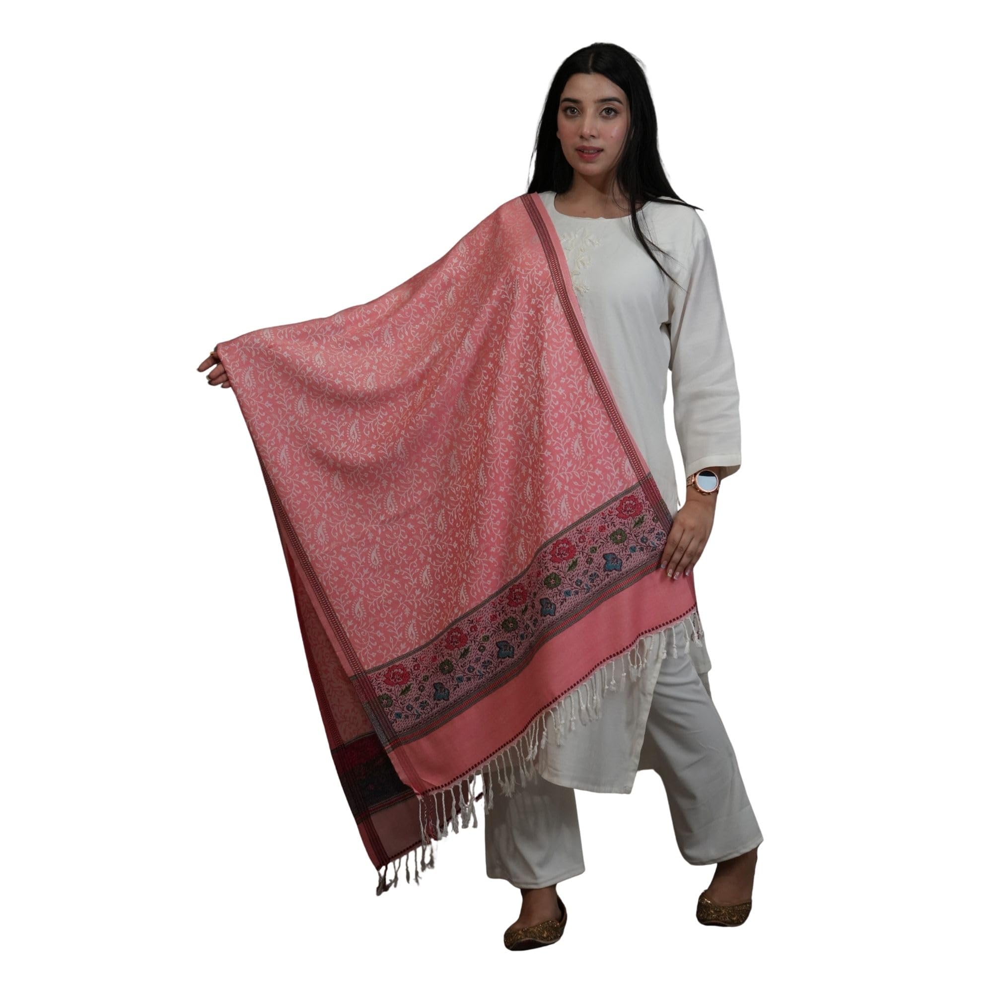 Women's Acrylic Self Design Shawl | Classic Traditional Fashion Accessory-image-20