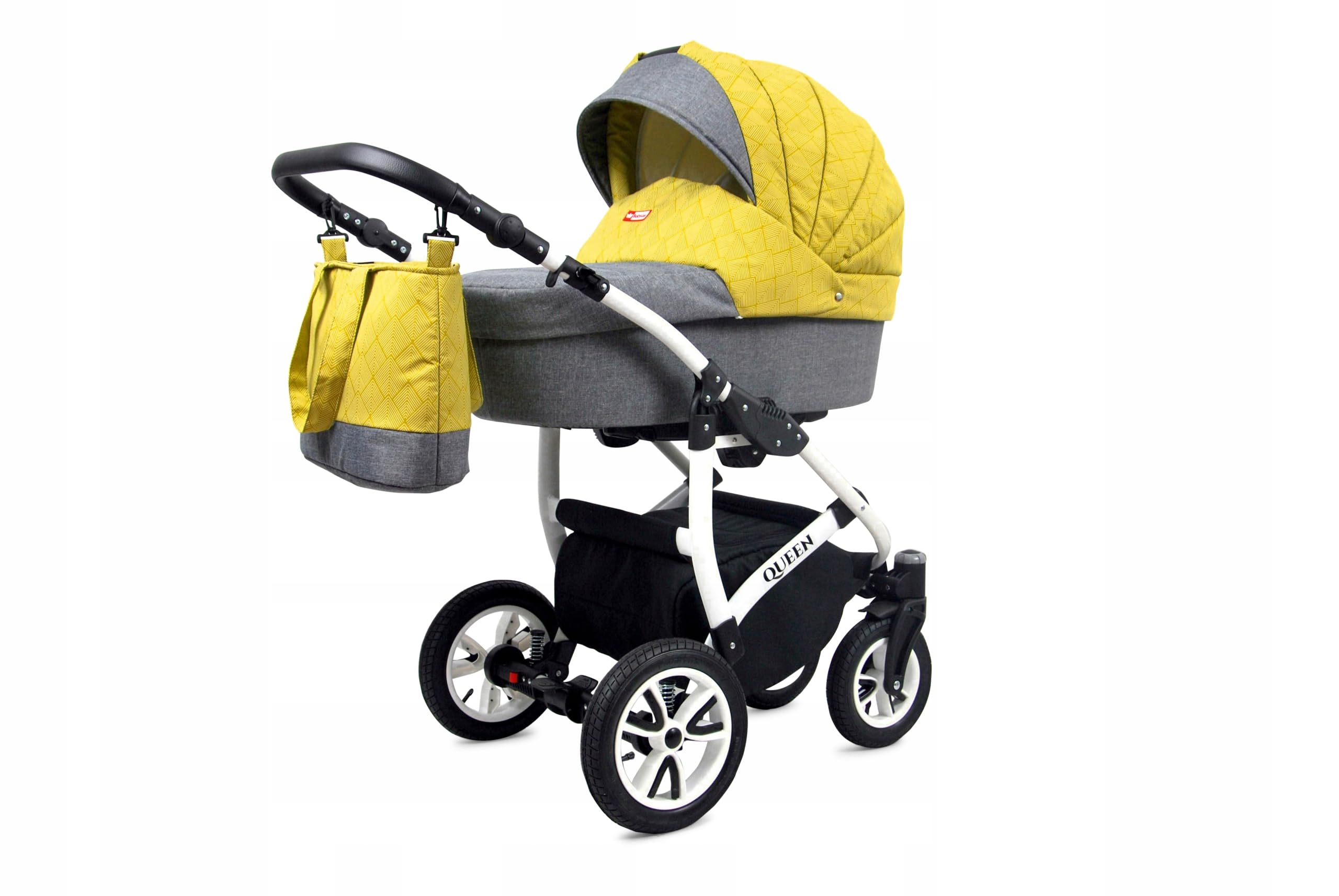 BabyLux Passeggino 3 in 1 Queen - Set Completo con Navicella, Seggiolino Auto, Borsa e Copertura Antipioggia