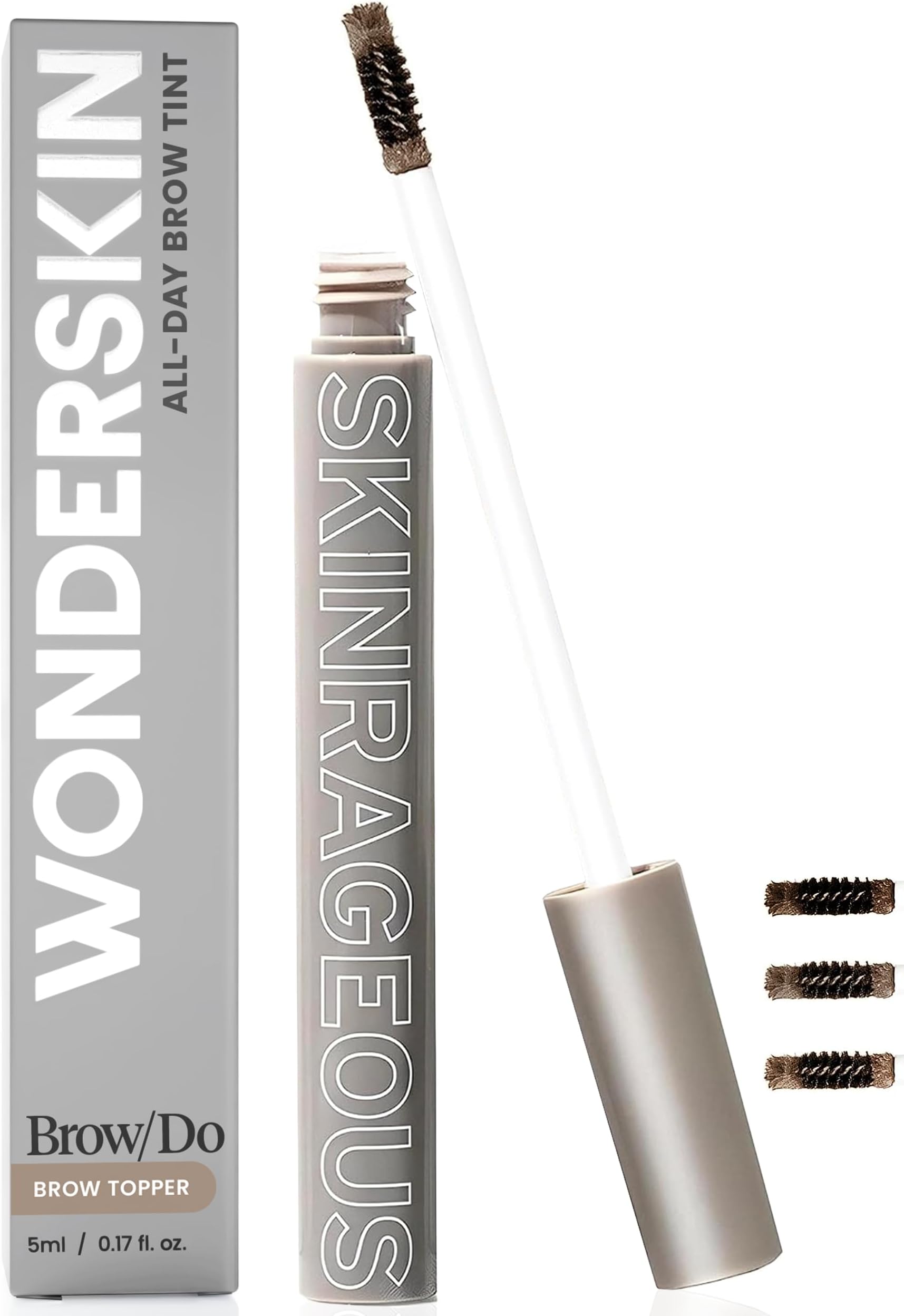 Wonderskin Brow/Do Eyebrow Gel Topper - Skinrageous All-Day Eyebrow Tint Mascara, Long-Lasting, Waterproof & Transfer-Proof Tinted Brow Gel Topper (Brunette)
