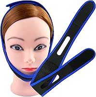 Vista 2 de Negro ajustable transpirable parada ronquidos banda cabeza barbilla correa anti ronquidos solución anti ronquido dispositivo