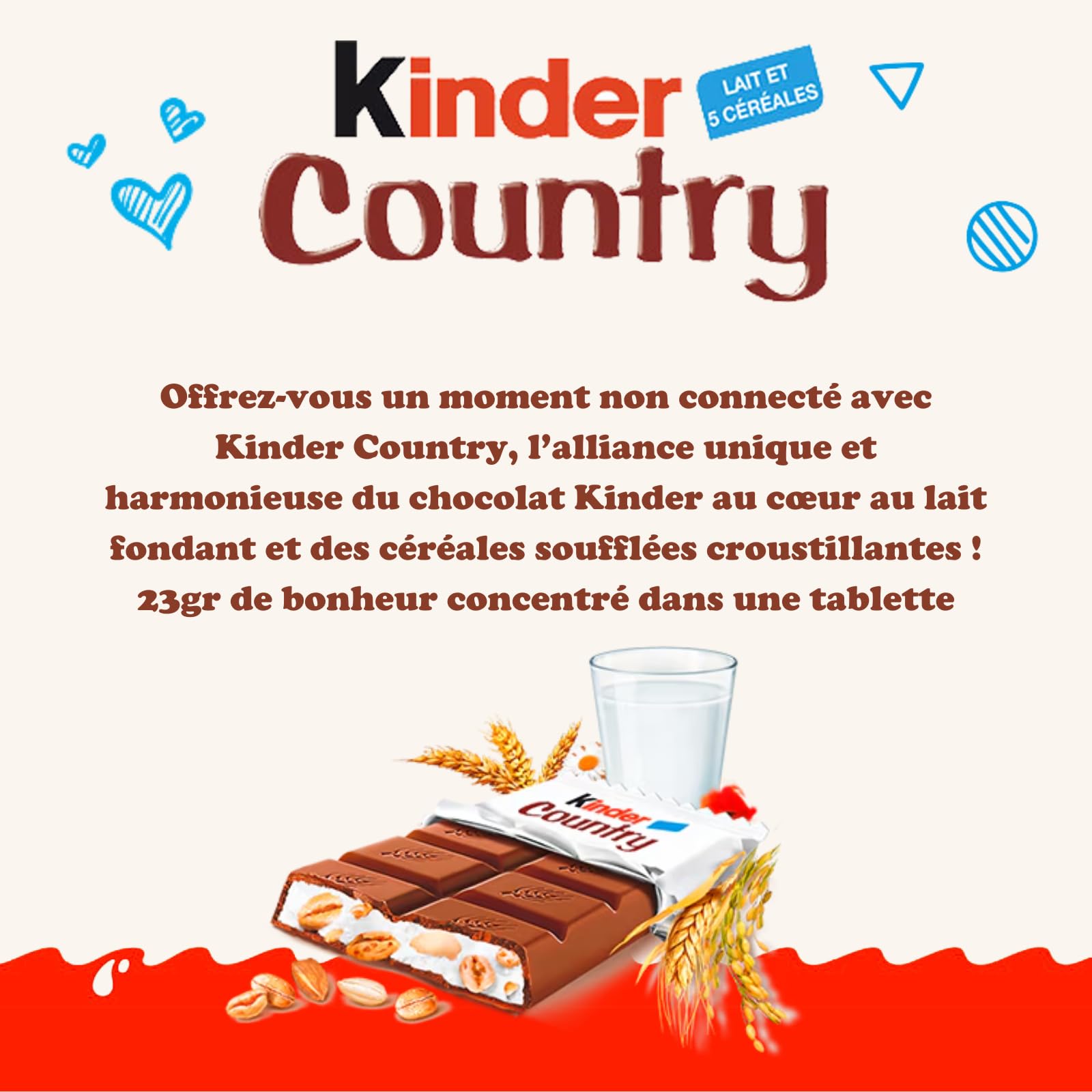 KINDER Schokobons, Mini-Bueno, Country, Maxi - 1,45 kg de chocolat assortis | 100 Schokobons, 90 Mini Bueno, 5 barres Country, 5 Maxi - anniversaire, goûter, piñata, distribution, fêtes en famille