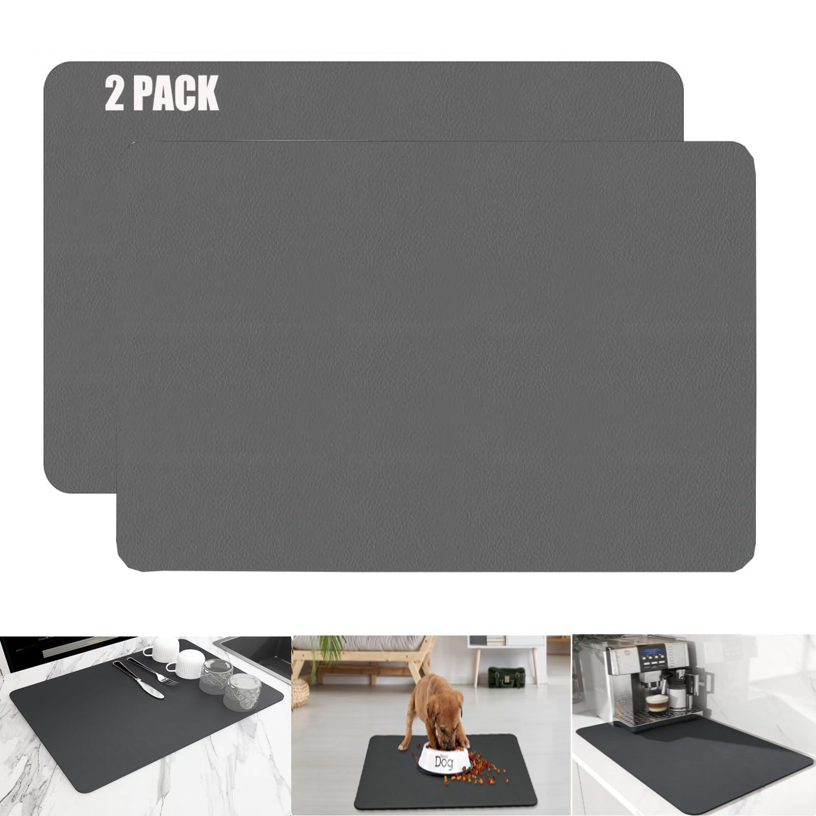 YQBFTC Tappetino Scolapiatti Super Assorbente 30x40 Cm - Per Lavello, Macchina Caffè E Animali, Grigio Scuro - Foto 7