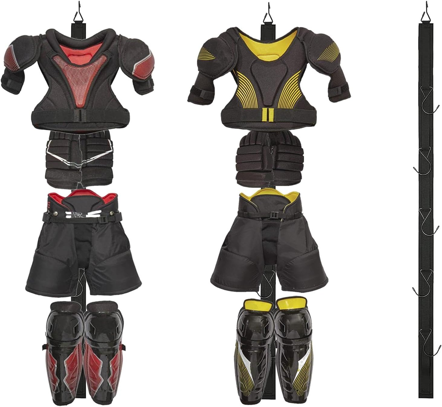 2Pcs Hockey Hanger Portable Hanging Drying Rack Sports Gear Organizer Hanging Straps with 5 Hooks Hockey Gifts for Home, Travel & Outdoor Using in Ice Hockey Skating Skiing Football Baseball Lacrosse