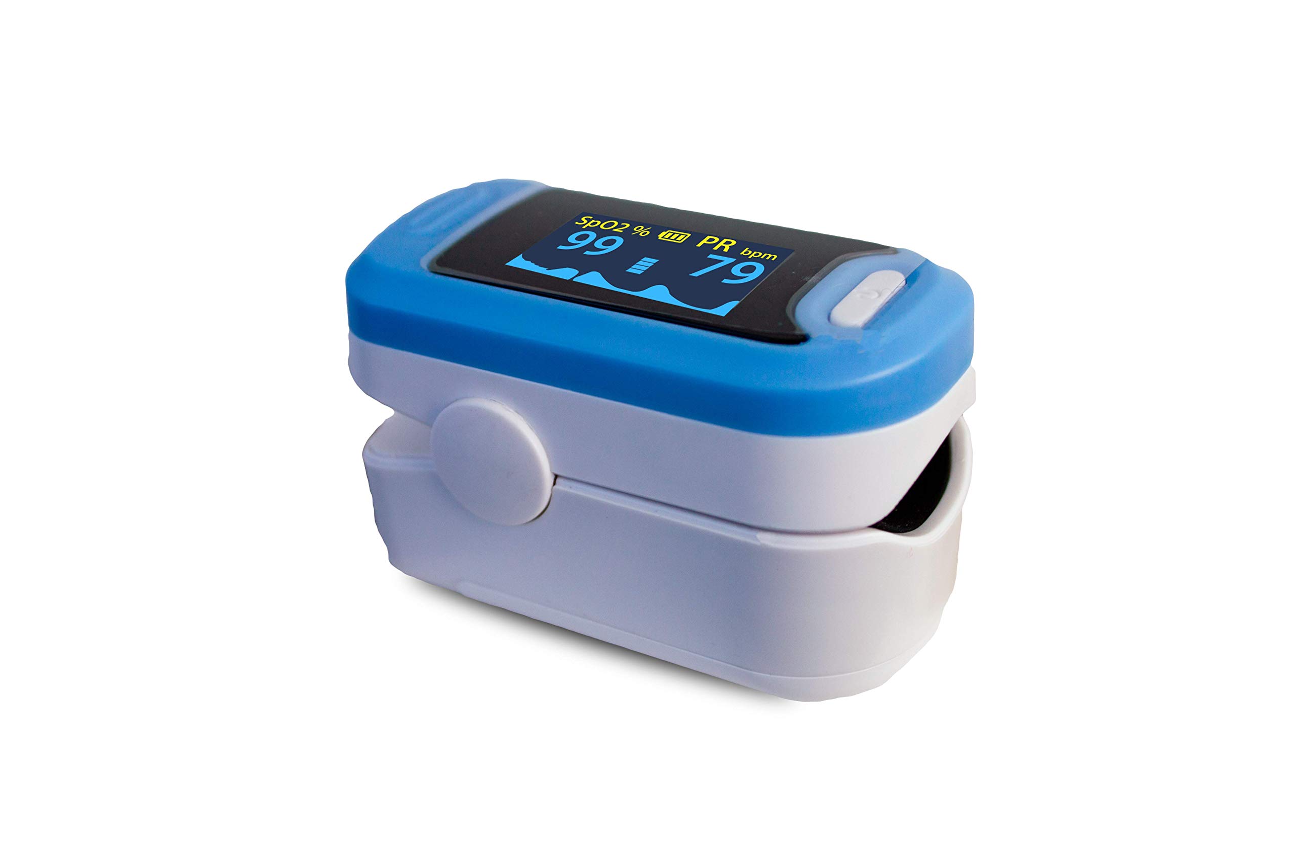 Mobiclinic®, Pulsioxímetro de Dedo, Oxímetro Pulso, Digital, PY-04, Preciso y Fiable, No Invasivo, Pulsómetro con Pantalla Led, Frecuencia Cardíaca, Medición Spo2, Azul