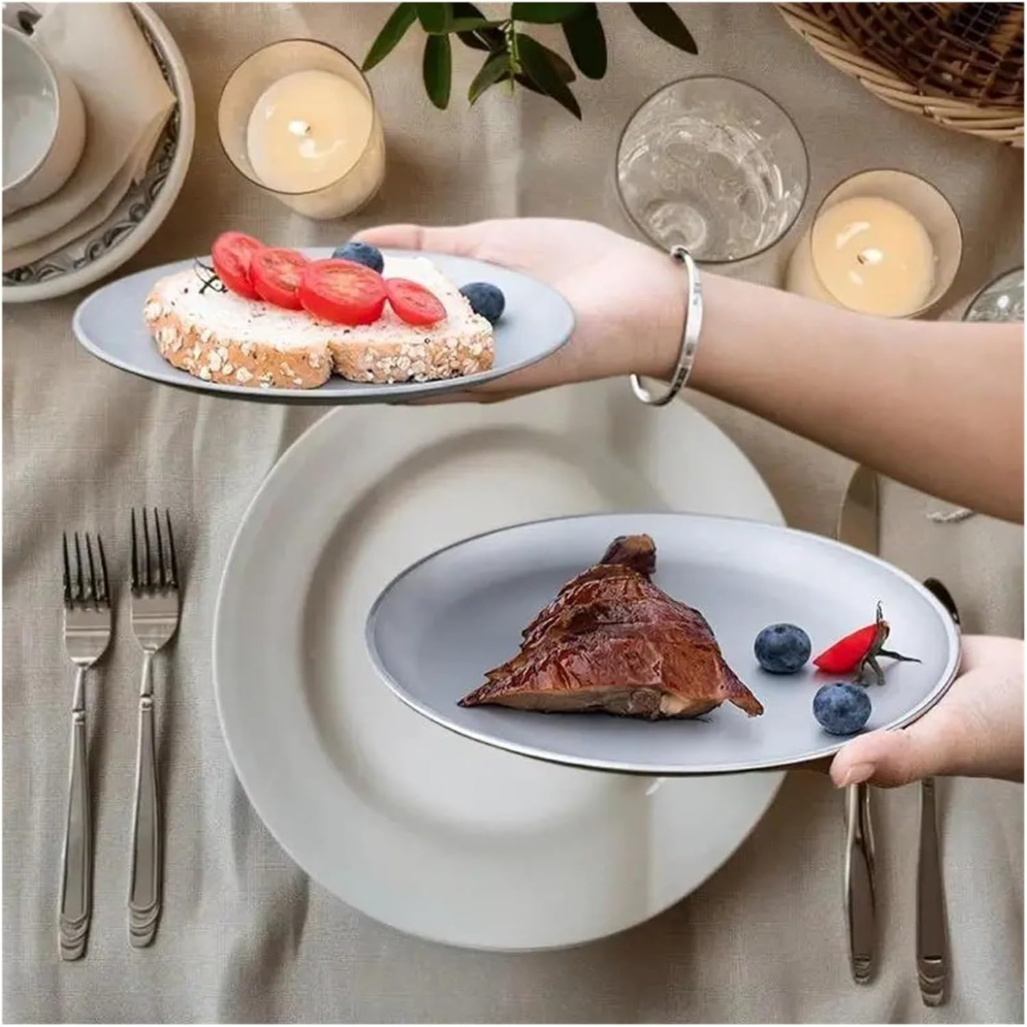 1PC Compact Camping Dinner Plate for Backpacking, Picnic, Outdoor Travel