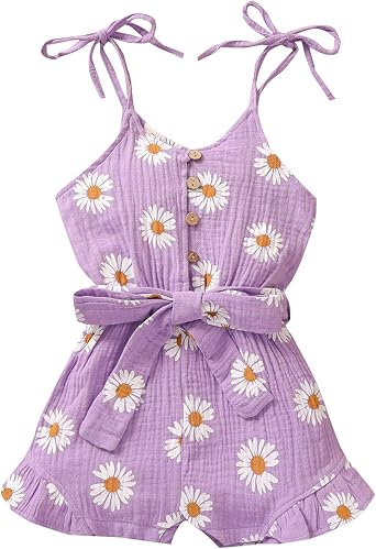 Summer Toddler Girl Outfits Floral Sleeveless Toddler Girl Jumpsuit Romper Bodysuit Playsuit Summer Clothes