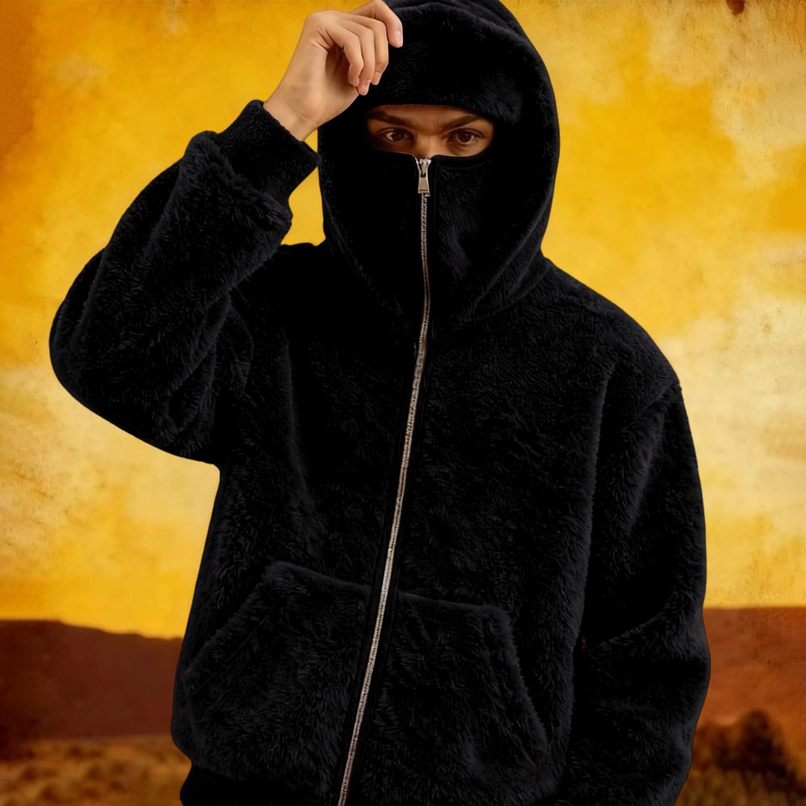 Felpa con cappuccio da uomo, oversize, casual, morbida