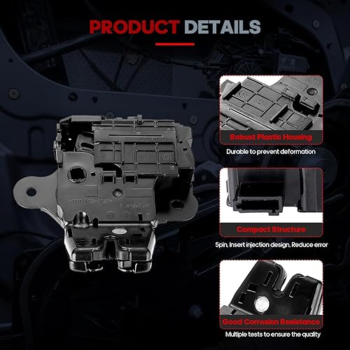 Miniatura 2 de CCIYU Actuador de bloqueo de pestillo de puerta trasera compatible con Chevrolet Impala 2014-2017, para Chevrolet Malibu 2013-2017, para Chevrolet