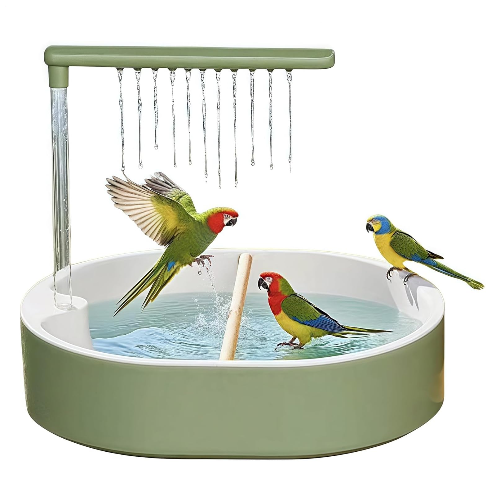 Gitekain Parrot Bathtub - Indoor Bird Shower for Lovebirds, Cockatiels, Finches, Cockatoos, and Conures with Water Pond Function for Cage Use, Easy Cleaning, Bathing Access, 12.52x11.02x9.84 inches
