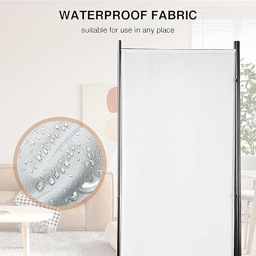 Miniatura 6 de Divisor de habitación, pantalla de privacidad de 3 paneles, marco de acero portátil con gancho y bucle para el hogar, oficina, aula, estudio,