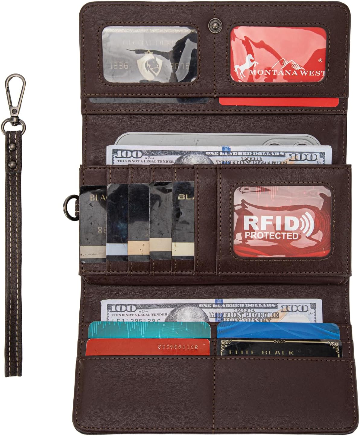 Montana West Wristlet Wallets for Women Western Trifold Wallet Purse with Card Holder MW1340-W002CF - Image 5
