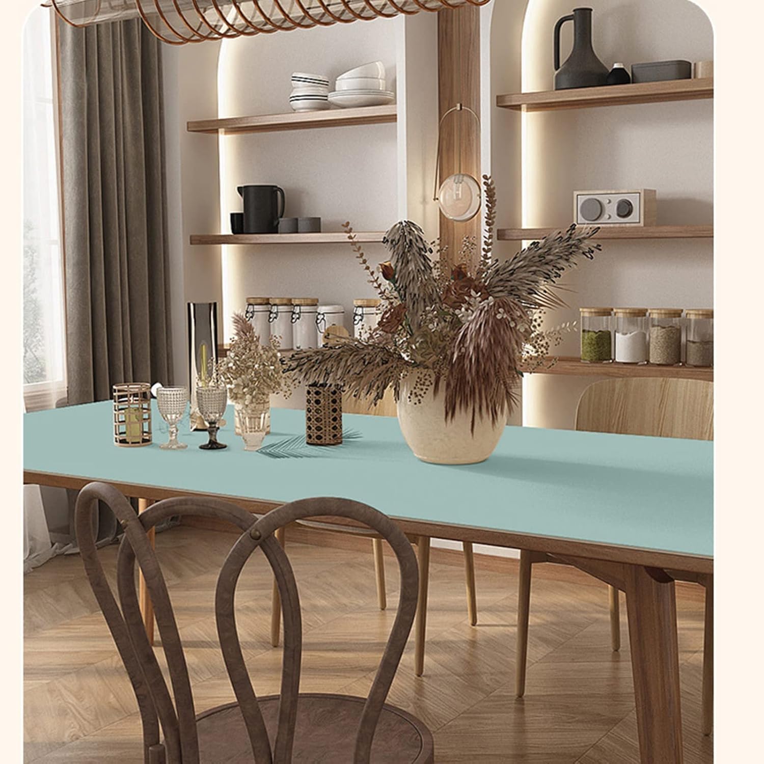 Wipeable Tablecloth, Water Resistan Tablecloths, PU Leathe Table Mats Non-Slip, Heat Resistan Placemats, Oil-Proof, Dus-Proof Table Cover For Kitchen Dining Room ( Color : A , Size : 85*135cm )