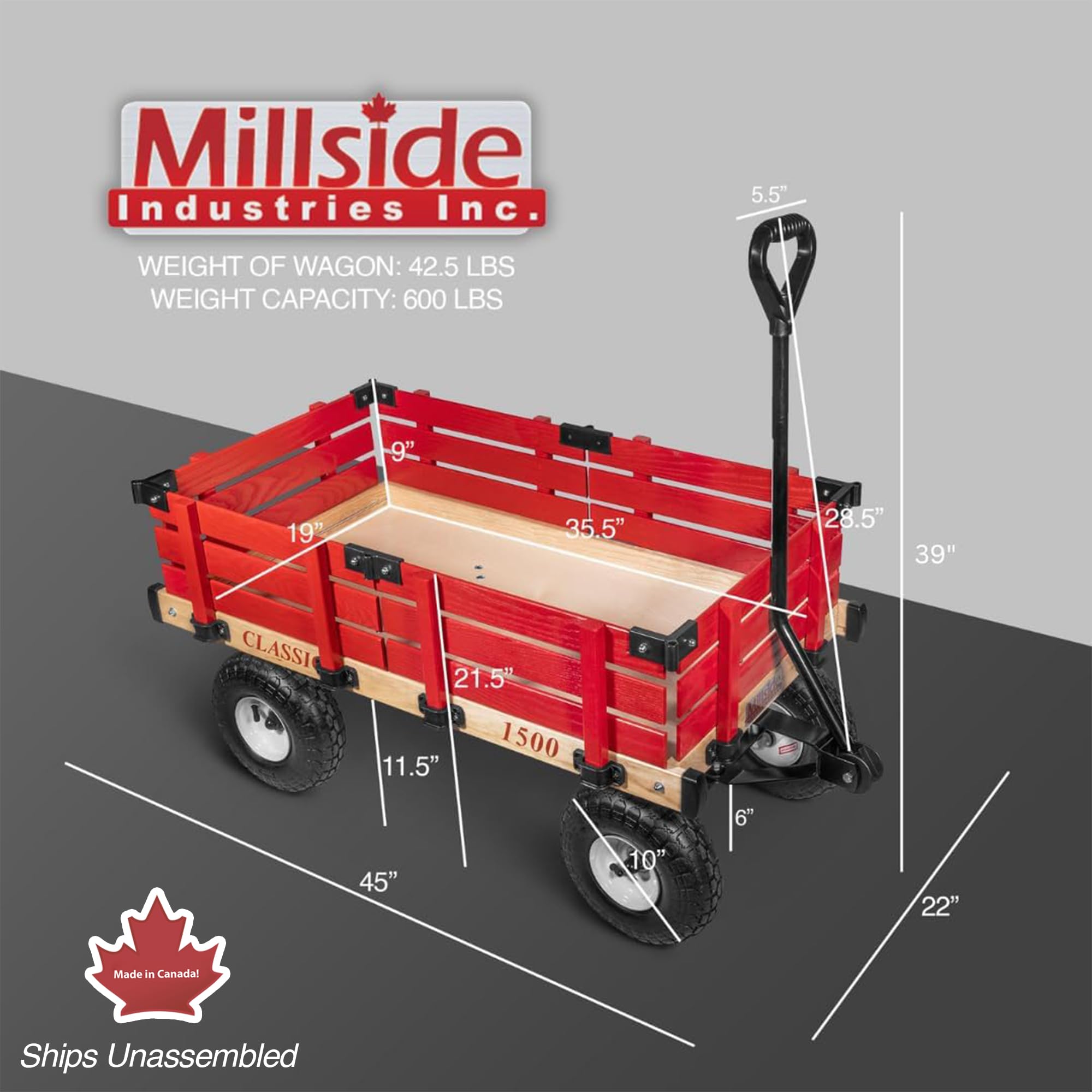 Amazon.com: Millside Industries Classic Wood Wagon with Red