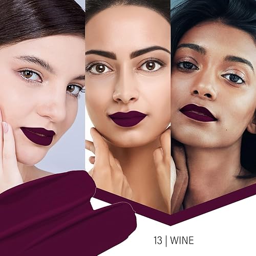 Color's Queen Color Stay Matte | Highly Pigmented Ultra Matte Long Lasting | One Stroke Application, Hydrating & Weightless Formula | Non Transfer for Women (Wine, 2.1g)