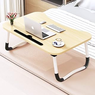 AJB Adjustable Laptop Bed Table Lap Desk, Portable Bed Tray Table for Couch and Sofa, Breakfast Tray Dining Table, Folding... Price In India