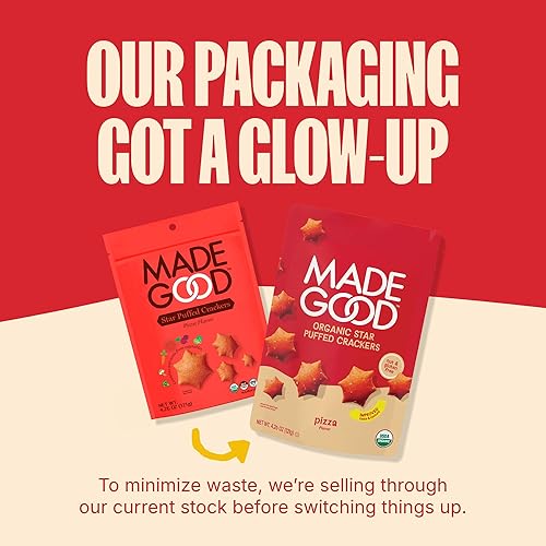 Miniatura 5 de Made Good Pizza Star - Galletas infladas, sin gluten y orgánicas USDA (4.26 onzas cada una); contienen nutrientes de una porción completa