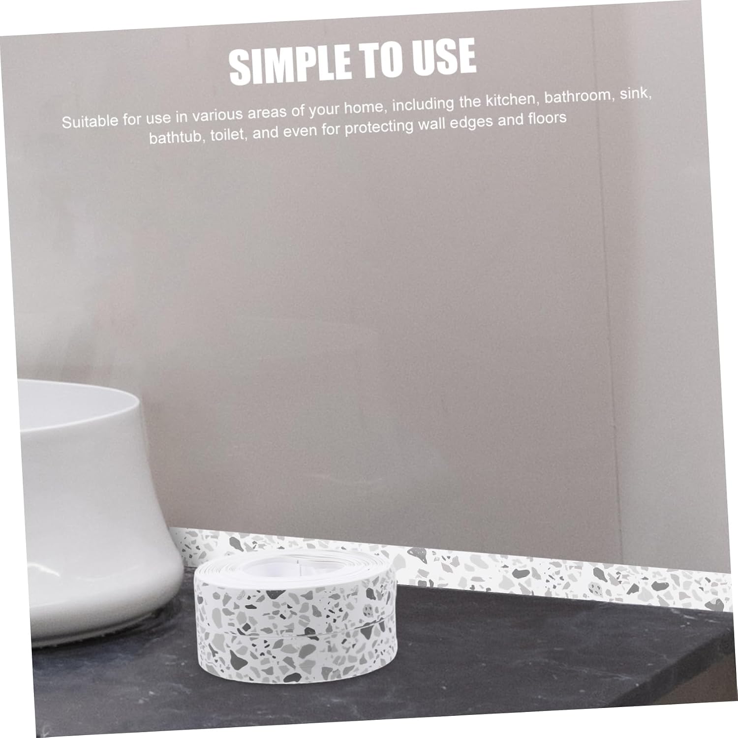 Caulking Tape Self-Adhesive Caulk Strip Decorative Caulk Tape for Toilet Kitchen Bathroom Sealing for Wall Edges and Floors