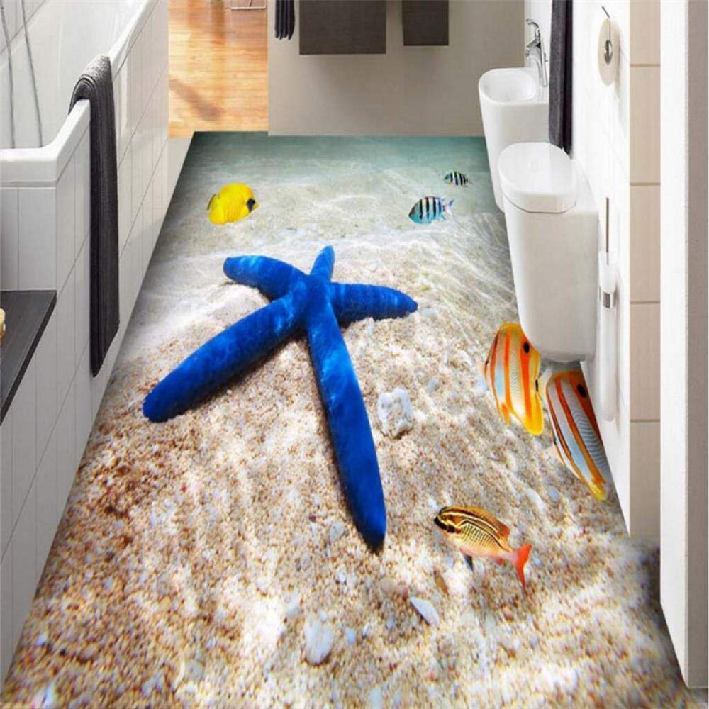 Papier Peint Mural 3D – étoile De Mer Et Plage, Motif Famille Panda, Modèle Q10349