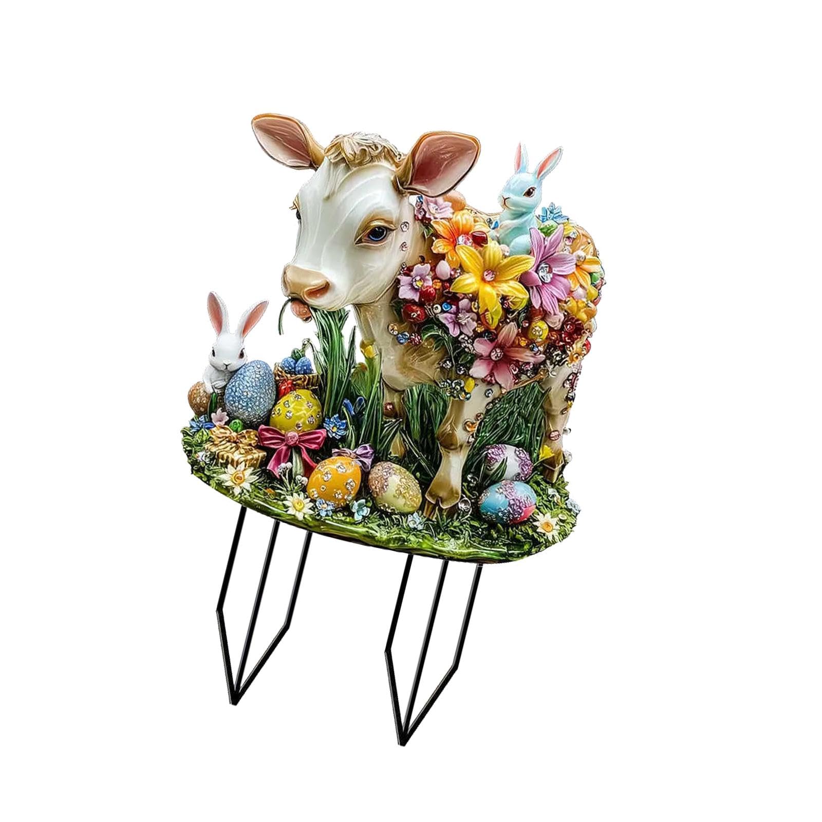 Garden Stakes Decoration Patio Stake Animal Sculpture for Fence Lawn Outdoor Style C-image-25